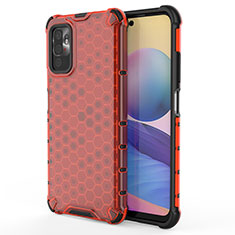 Carcasa Bumper Funda Silicona Transparente 360 Grados AM1 para Xiaomi POCO M3 Pro 5G Rojo