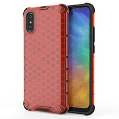 Carcasa Bumper Funda Silicona Transparente 360 Grados AM1 para Xiaomi Redmi 9i Rojo