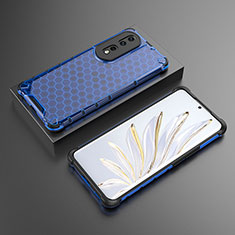 Carcasa Bumper Funda Silicona Transparente 360 Grados AM2 para Huawei Honor 80 Pro Flat 5G Azul