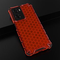 Carcasa Bumper Funda Silicona Transparente 360 Grados AM2 para Oppo A77 4G Rojo