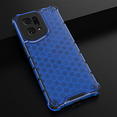 Carcasa Bumper Funda Silicona Transparente 360 Grados AM2 para Oppo Find X5 5G Azul