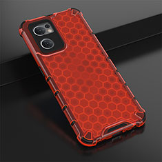 Carcasa Bumper Funda Silicona Transparente 360 Grados AM2 para Oppo Find X5 Lite 5G Rojo