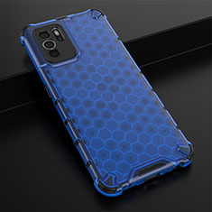 Carcasa Bumper Funda Silicona Transparente 360 Grados AM2 para Oppo Reno6 Z 5G Azul