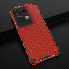 Carcasa Bumper Funda Silicona Transparente 360 Grados AM2 para Oppo Reno8 Pro+ Plus 5G Rojo