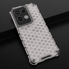 Carcasa Bumper Funda Silicona Transparente 360 Grados AM2 para Oppo Reno9 Pro+ Plus 5G Blanco