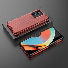 Carcasa Bumper Funda Silicona Transparente 360 Grados AM2 para Realme 10 Pro+ Plus 5G Rojo