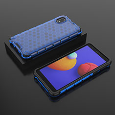 Carcasa Bumper Funda Silicona Transparente 360 Grados AM2 para Samsung Galaxy A01 Core Azul