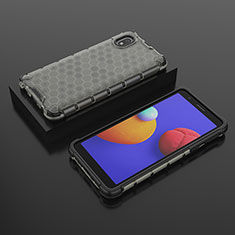 Carcasa Bumper Funda Silicona Transparente 360 Grados AM2 para Samsung Galaxy A01 Core Negro
