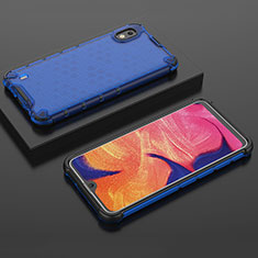 Carcasa Bumper Funda Silicona Transparente 360 Grados AM2 para Samsung Galaxy A10 Azul