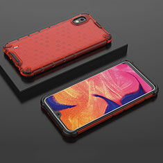 Carcasa Bumper Funda Silicona Transparente 360 Grados AM2 para Samsung Galaxy A10 Rojo