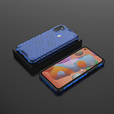 Carcasa Bumper Funda Silicona Transparente 360 Grados AM2 para Samsung Galaxy A11 Azul