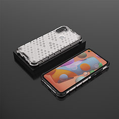 Carcasa Bumper Funda Silicona Transparente 360 Grados AM2 para Samsung Galaxy A11 Blanco