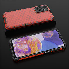 Carcasa Bumper Funda Silicona Transparente 360 Grados AM2 para Samsung Galaxy A23 5G Rojo