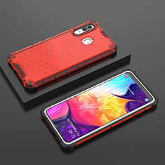 Carcasa Bumper Funda Silicona Transparente 360 Grados AM2 para Samsung Galaxy A30 Rojo