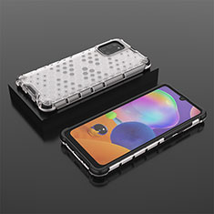 Carcasa Bumper Funda Silicona Transparente 360 Grados AM2 para Samsung Galaxy A31 Blanco