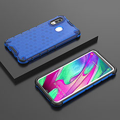 Carcasa Bumper Funda Silicona Transparente 360 Grados AM2 para Samsung Galaxy A40 Azul