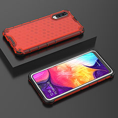Carcasa Bumper Funda Silicona Transparente 360 Grados AM2 para Samsung Galaxy A50S Rojo