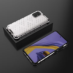 Carcasa Bumper Funda Silicona Transparente 360 Grados AM2 para Samsung Galaxy A51 4G Blanco