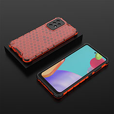 Carcasa Bumper Funda Silicona Transparente 360 Grados AM2 para Samsung Galaxy A52s 5G Rojo
