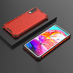 Carcasa Bumper Funda Silicona Transparente 360 Grados AM2 para Samsung Galaxy A70 Rojo