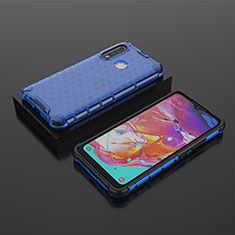 Carcasa Bumper Funda Silicona Transparente 360 Grados AM2 para Samsung Galaxy A70E Azul