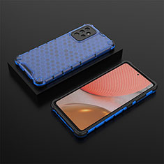 Carcasa Bumper Funda Silicona Transparente 360 Grados AM2 para Samsung Galaxy A72 5G Azul