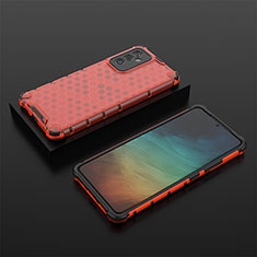 Carcasa Bumper Funda Silicona Transparente 360 Grados AM2 para Samsung Galaxy A82 5G Rojo