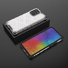 Carcasa Bumper Funda Silicona Transparente 360 Grados AM2 para Samsung Galaxy A91 Blanco