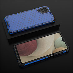 Carcasa Bumper Funda Silicona Transparente 360 Grados AM2 para Samsung Galaxy F12 Azul