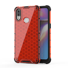 Carcasa Bumper Funda Silicona Transparente 360 Grados AM2 para Samsung Galaxy M01s Rojo