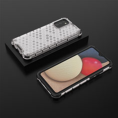 Carcasa Bumper Funda Silicona Transparente 360 Grados AM2 para Samsung Galaxy M02s Blanco