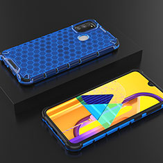 Carcasa Bumper Funda Silicona Transparente 360 Grados AM2 para Samsung Galaxy M21 Azul