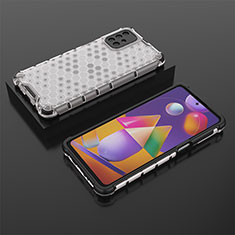 Carcasa Bumper Funda Silicona Transparente 360 Grados AM2 para Samsung Galaxy M31s Blanco