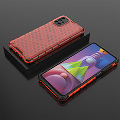 Carcasa Bumper Funda Silicona Transparente 360 Grados AM2 para Samsung Galaxy M51 Rojo