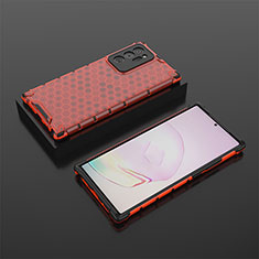 Carcasa Bumper Funda Silicona Transparente 360 Grados AM2 para Samsung Galaxy Note 20 Ultra 5G Rojo