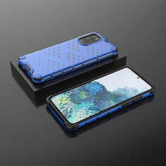 Carcasa Bumper Funda Silicona Transparente 360 Grados AM2 para Samsung Galaxy S20 Plus 5G Azul