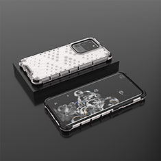 Carcasa Bumper Funda Silicona Transparente 360 Grados AM2 para Samsung Galaxy S20 Ultra Blanco