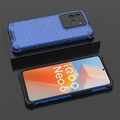 Carcasa Bumper Funda Silicona Transparente 360 Grados AM2 para Vivo iQOO Neo6 5G Azul