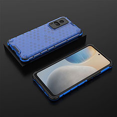 Carcasa Bumper Funda Silicona Transparente 360 Grados AM2 para Vivo X60 Pro 5G Azul