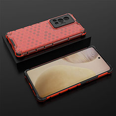 Carcasa Bumper Funda Silicona Transparente 360 Grados AM2 para Vivo X70 Pro 5G Rojo