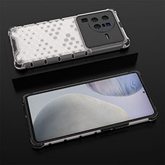 Carcasa Bumper Funda Silicona Transparente 360 Grados AM2 para Vivo X80 Pro 5G Blanco