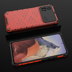 Carcasa Bumper Funda Silicona Transparente 360 Grados AM2 para Xiaomi Poco X4 Pro 5G Rojo