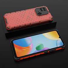 Carcasa Bumper Funda Silicona Transparente 360 Grados AM2 para Xiaomi Redmi 10C 4G Rojo