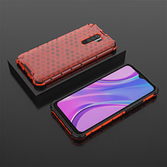 Carcasa Bumper Funda Silicona Transparente 360 Grados AM2 para Xiaomi Redmi 9 Prime India Rojo