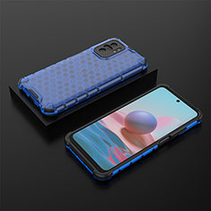 Carcasa Bumper Funda Silicona Transparente 360 Grados AM2 para Xiaomi Redmi Note 10 4G Azul