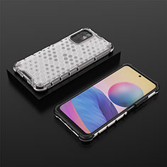 Carcasa Bumper Funda Silicona Transparente 360 Grados AM2 para Xiaomi Redmi Note 10T 5G Blanco