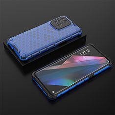 Carcasa Bumper Funda Silicona Transparente 360 Grados AM3 para Oppo Find X3 Pro 5G Azul