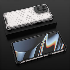 Carcasa Bumper Funda Silicona Transparente 360 Grados AM3 para Oppo Find X5 Pro 5G Blanco