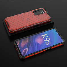 Carcasa Bumper Funda Silicona Transparente 360 Grados AM3 para Oppo K9S 5G Rojo