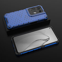Carcasa Bumper Funda Silicona Transparente 360 Grados AM3 para Oppo Reno8 Pro 5G Azul